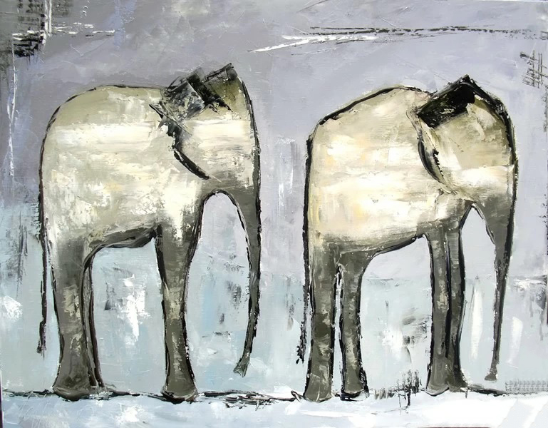 Dieren olifant schilderij