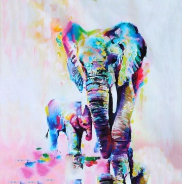 Dieren olifant schilderij